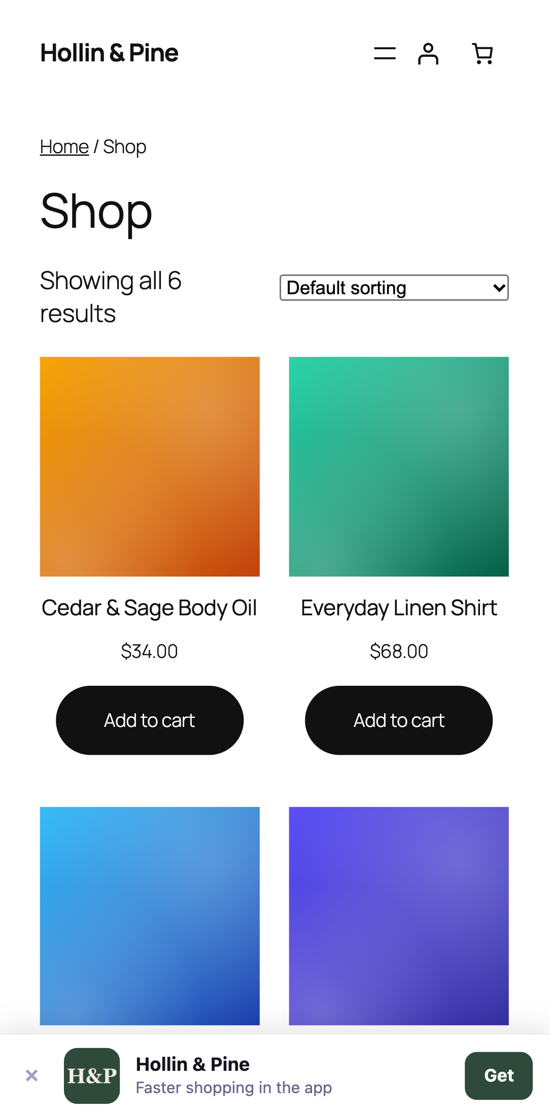 The smart app-install banner as a shopper sees it on their phone